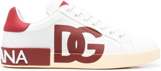 Dolce  Gabbana logo-print lace-up sneakers White