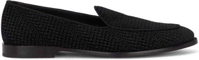 Dolce  Gabbana classic velvet slippers Black