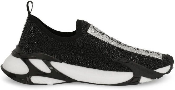 Dolce  Gabbana Fast rhinestone-embellished sneakers Black