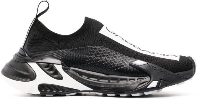 Dolce  Gabbana logo-print panelled sneakers Black