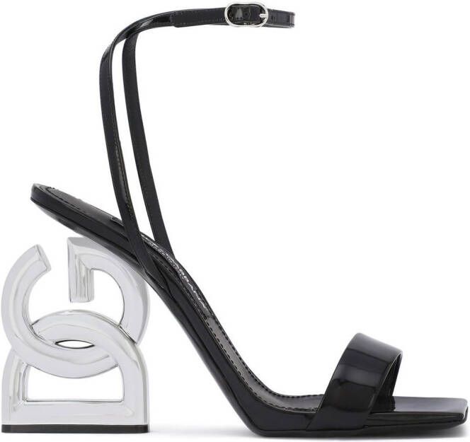 Dolce  Gabbana 3.5 105mm patent leather sandals Black