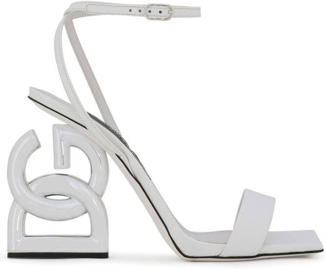 Dolce  Gabbana 3.5 105mm patent leather sandals White