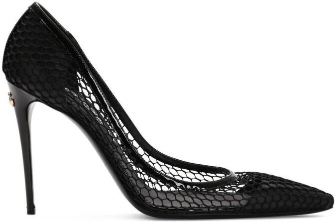 Dolce  Gabbana 105mm patent leather mesh pumps Black