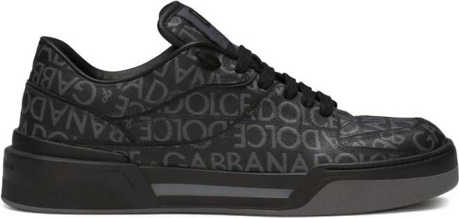 Dolce  Gabbana New Roma coated-jacquard sneakers Black