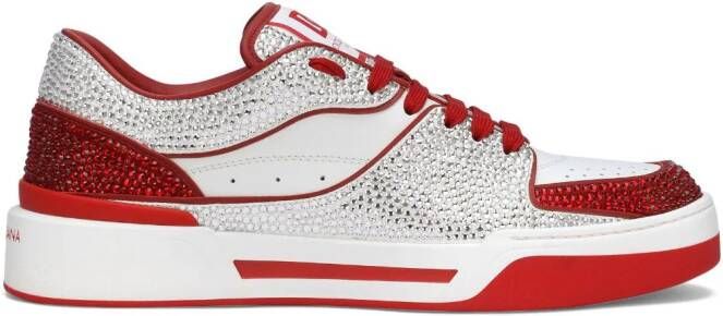 Dolce  Gabbana New Roma rhinestone-embellished sneakers Red