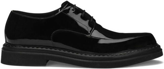 Dolce  Gabbana Paint leather derby shoes Black