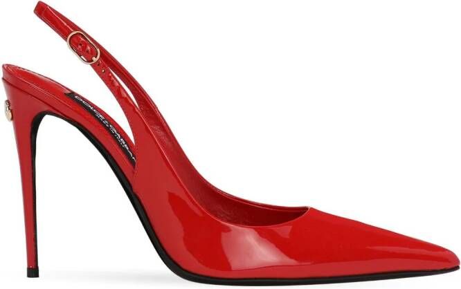 Dolce  Gabbana 105mm patent-finish leather pumps Red