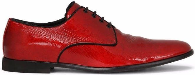 Dolce  Gabbana patent leather Derby shoes Red