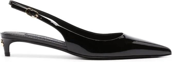 Dolce  Gabbana 40mm patent slingback pumps Black