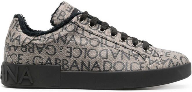 Dolce  Gabbana Portofino jacquard sneakers Black