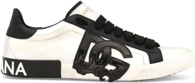 Dolce  Gabbana Portofino leather sneakers White