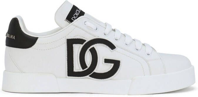 Dolce  Gabbana Portofino logo-tag leather sneakers White