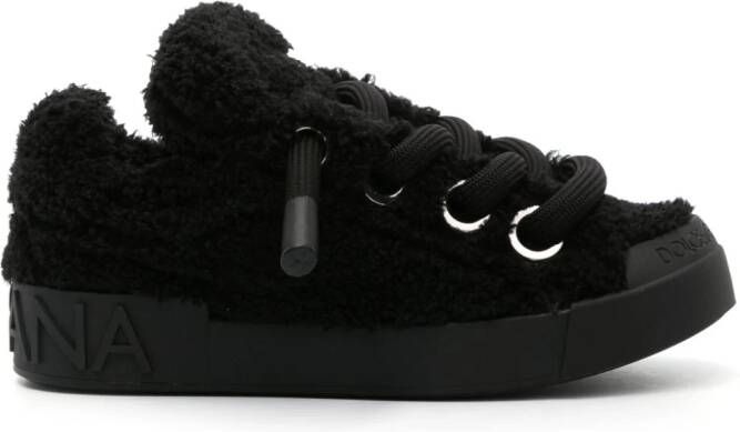 Dolce  Gabbana Portofino terry-cloth sneakers Black