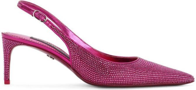 Dolce  Gabbana 60mm rhinestone-embellished slingback pumps Pink
