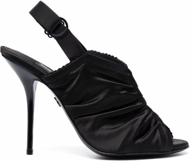 Dolce  Gabbana ruched stiletto sandals Black