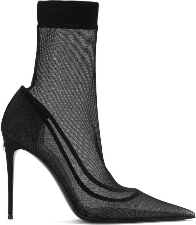 Dolce  Gabbana KIM DOLCEGABBANA tulle ankle boots Black