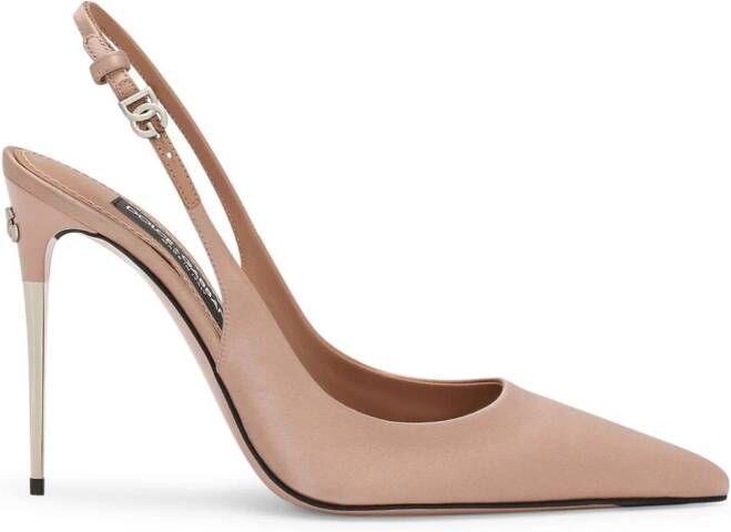 Dolce  Gabbana 105mm slingback leather pumps Neutrals