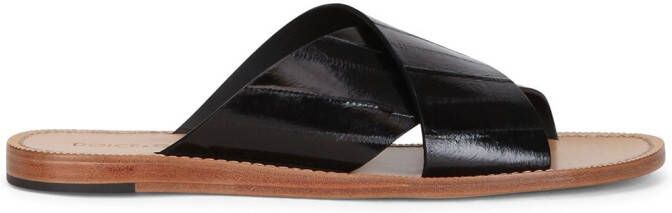 Dolce  Gabbana Pantheon leather sandals Black
