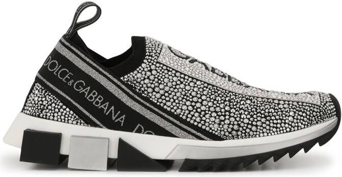 Dolce  Gabbana Sorrento crystal embellished sneakers Black