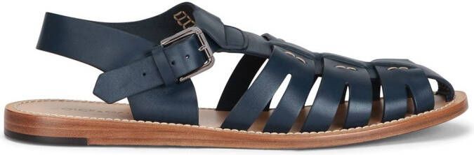 Dolce  Gabbana Pantheon leather gladiator sandals Blue