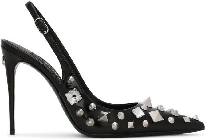 Dolce  Gabbana studded slingback 105mm pumps Black