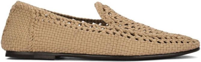 Dolce  Gabbana woven leather slippers Neutrals