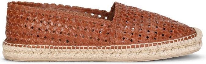 Dolce  Gabbana woven leather espadrilles Brown
