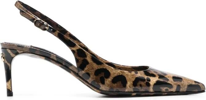 Dolce  Gabbana x Kim 75mm slingback leather pumps Black