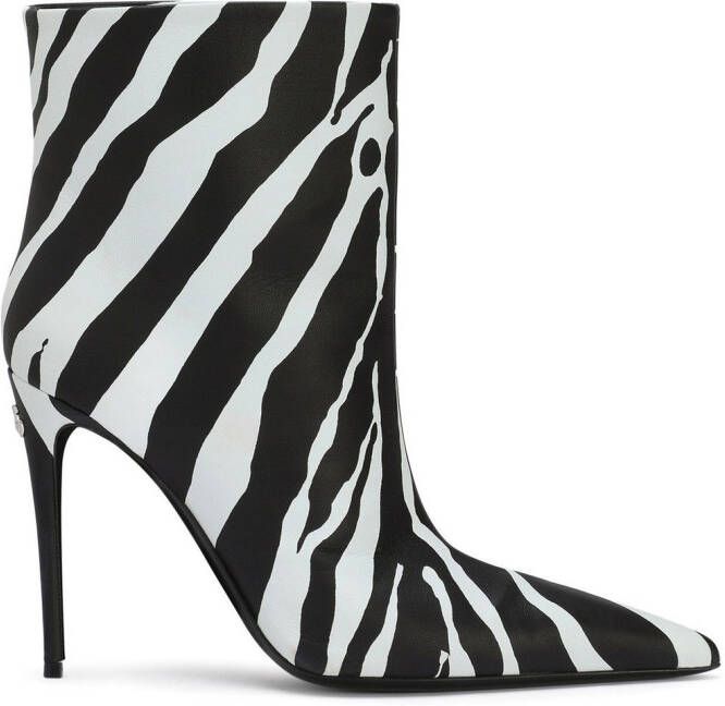 Dolce  Gabbana zebra-print ankle boots Black