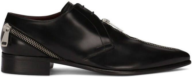 Dolce  Gabbana zip-detail Derby shoes Black