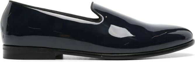 Doucal's almond-toe leather loafers Blue