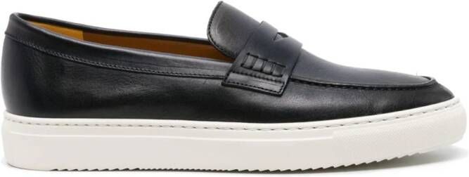 Doucal's leather penny loafers Blue