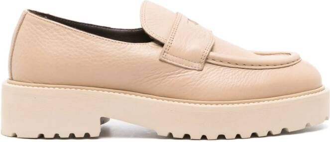 Doucal's leather penny loafers Brown