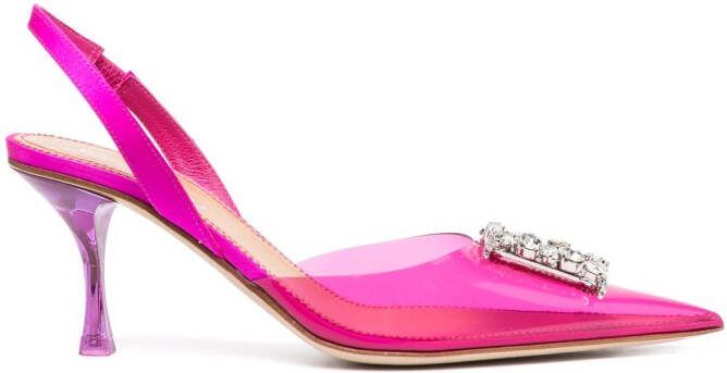 DSQUARED2 80mm embellished-logo slingback pumps Pink