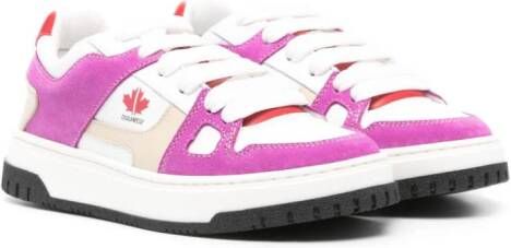 DSQUARED2 KIDS colourblock leather sneakers Purple