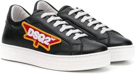 DSQUARED2 KIDS Icon patch-embellished sneakers Black