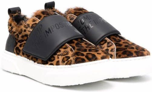 DSQUARED2 KIDS leaopard-print slip-on sneakers Brown