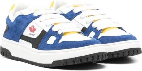 DSQUARED2 KIDS logo-print leather sneakers White
