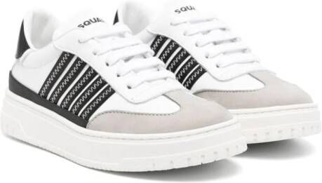 DSQUARED2 KIDS panelled leather sneakers White