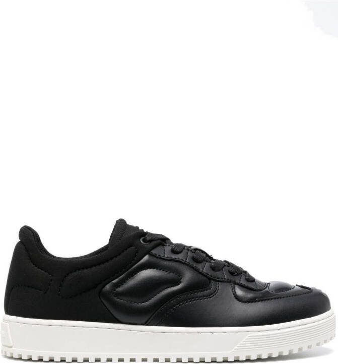 Emporio Armani quilted hybrid lace-up sneakers Black