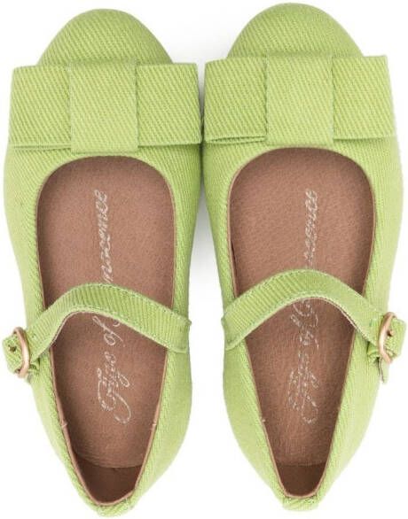 Age of Innocence Ellen bow-detail ballerina shoes Green
