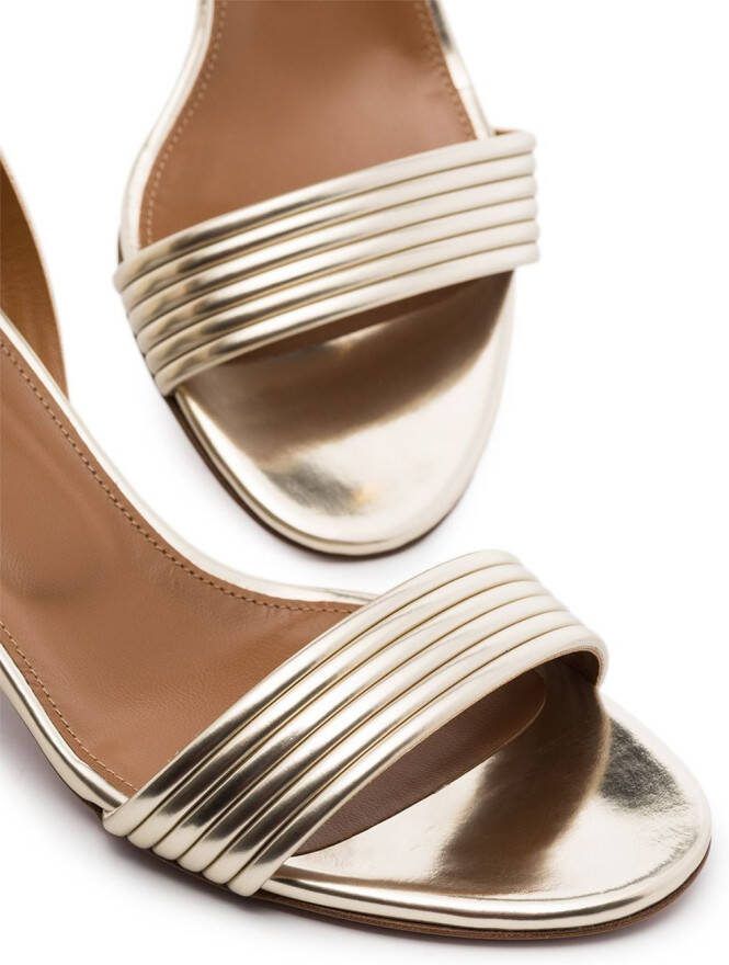 Aquazzura 50mm Sundance leather sandals Gold - Picture 1