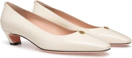 Bally Emblem-plaque leather pumps Neutrals