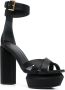Balmain Ava 130mm satin platform sandals Black - Thumbnail 1