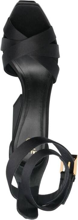 Balmain Ava 130mm satin platform sandals Black