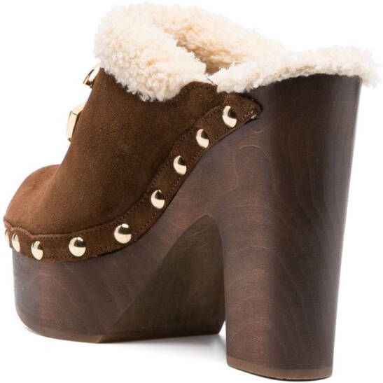 Dolce  Gabbana 130mm suede platform clogs Brown
