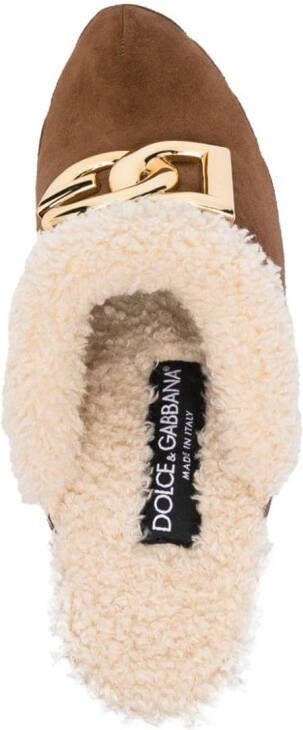 Dolce  Gabbana 130mm suede platform clogs Brown