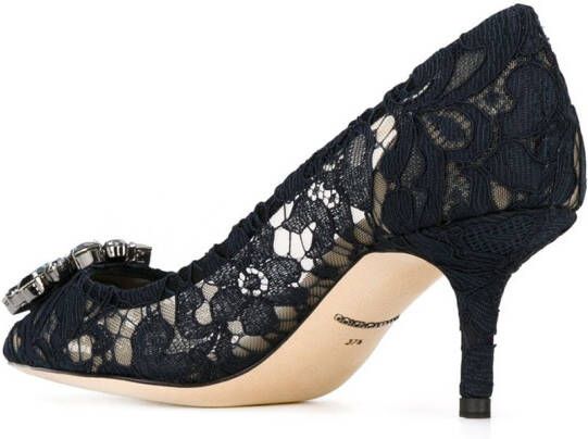 Dolce  Gabbana lace-detail 75mm heeled pumps Blue - Picture 2