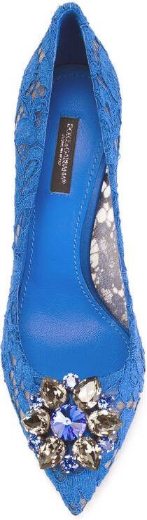 Dolce  Gabbana Rainbow Lace 90mm brooch-detail pumps Blue - Picture 3