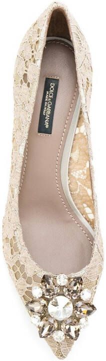 Dolce  Gabbana Rainbow Lace 60mm brooch-detail pumps Neutrals - Picture 3